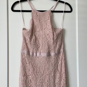 Lace pink dress